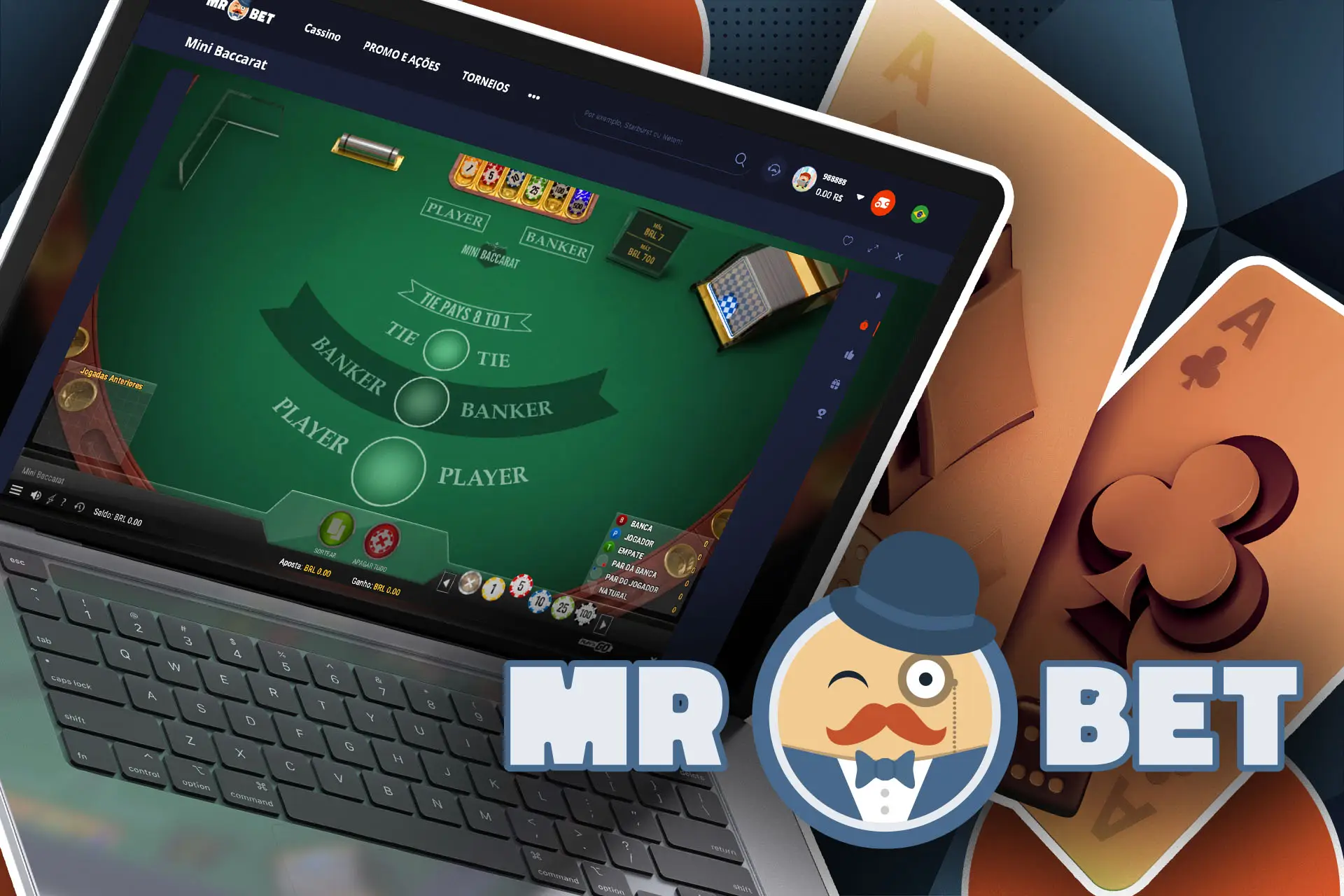 Jogue bacará e outros jogos no cassino MRBET.