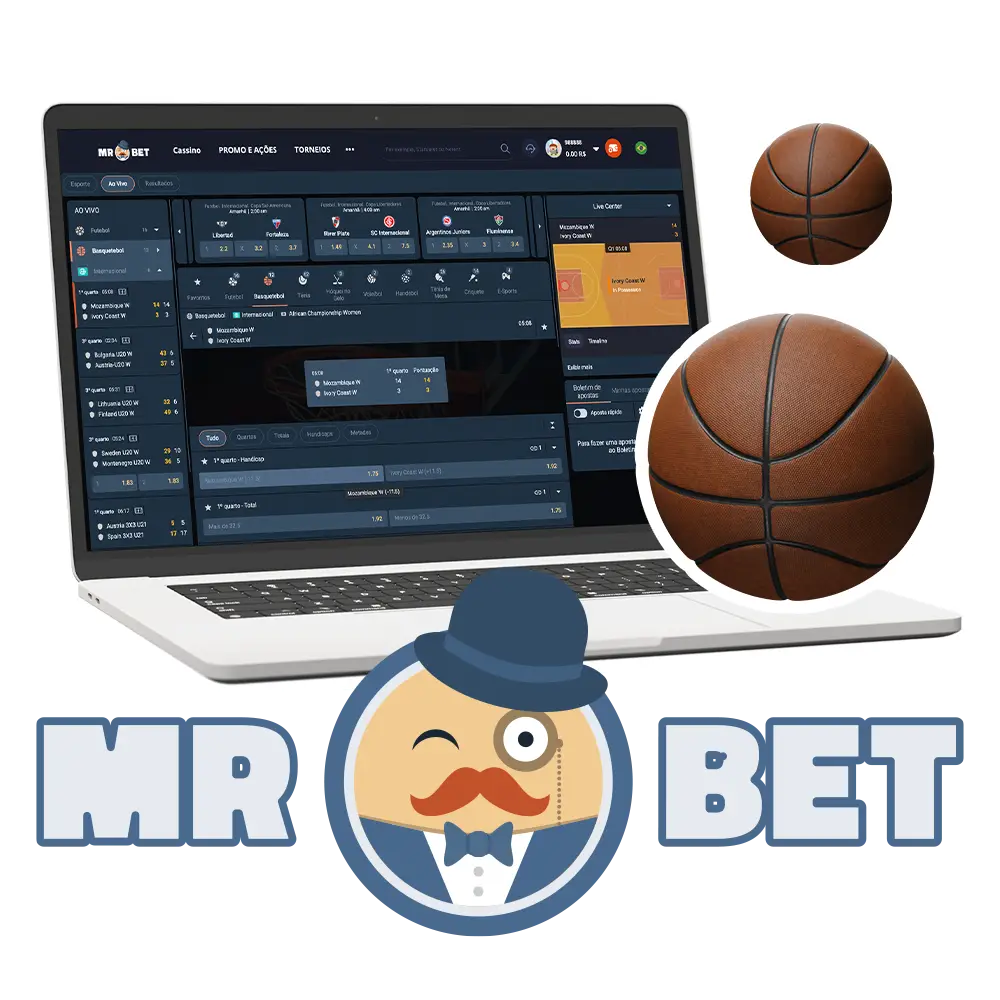 Comece a jogar e a apostar no basquete na MRBET.