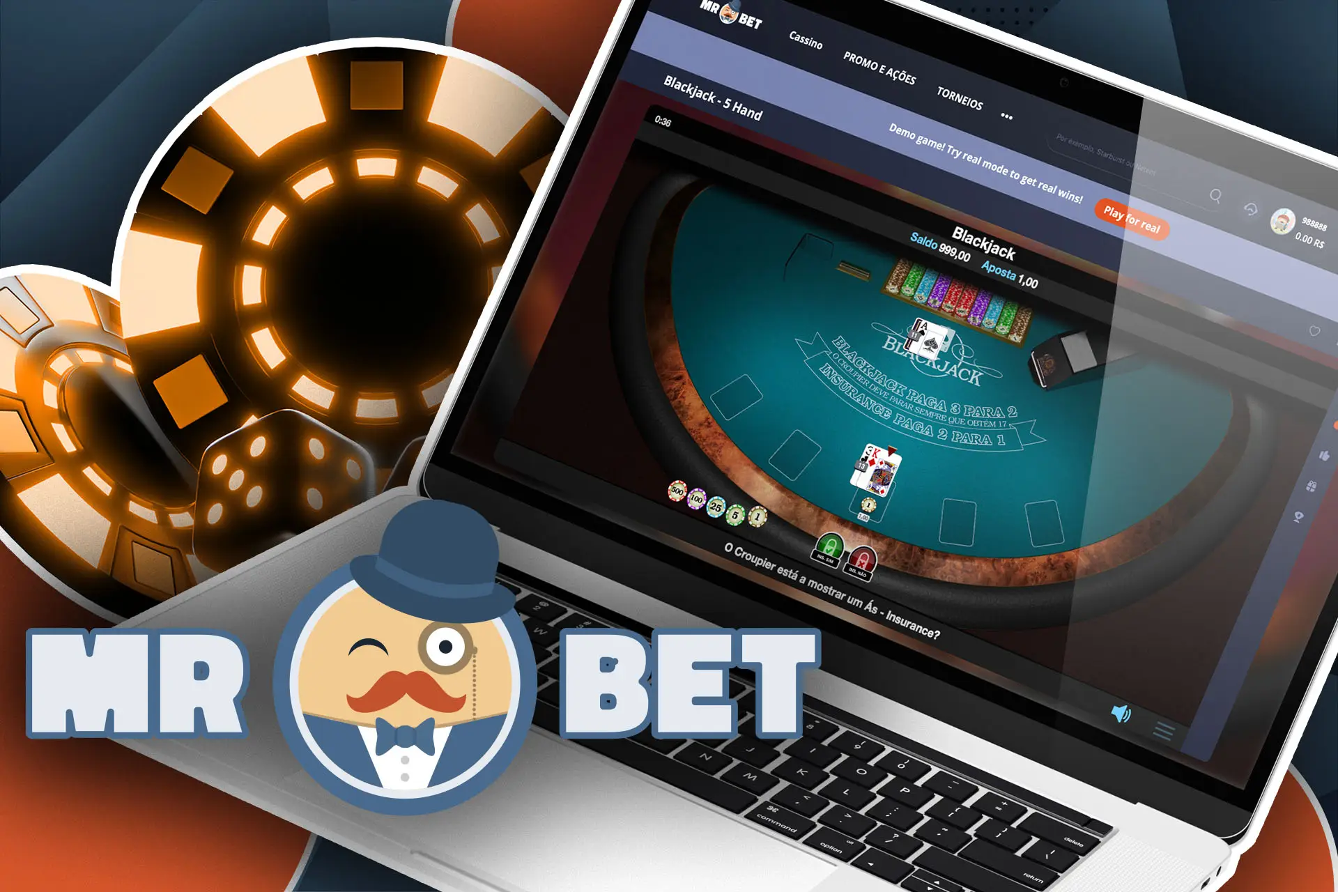 Acumule 21 pontos e ganhe o jogo de blackjack MRBET.