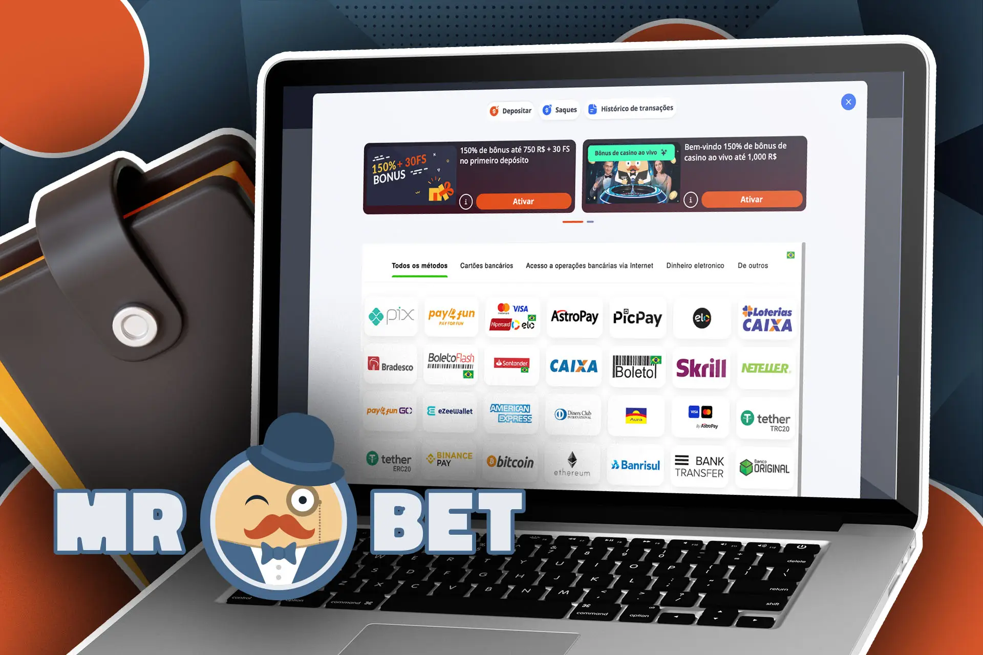 Você pode depositar e sacar dinheiro rapidamente no MRBET.