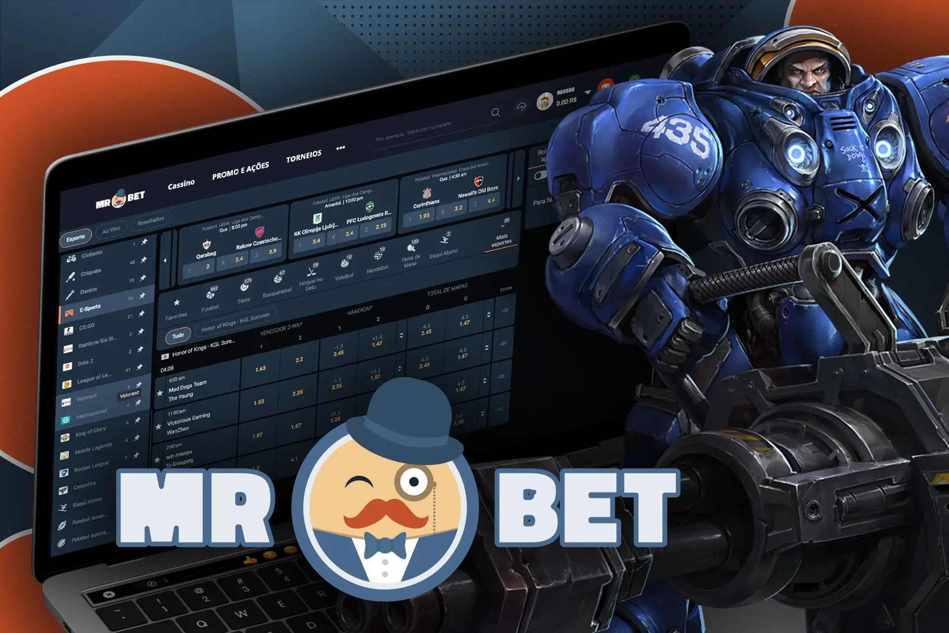 Os amantes de StarCraft podem fazer apostas nesse jogo no MRBET.