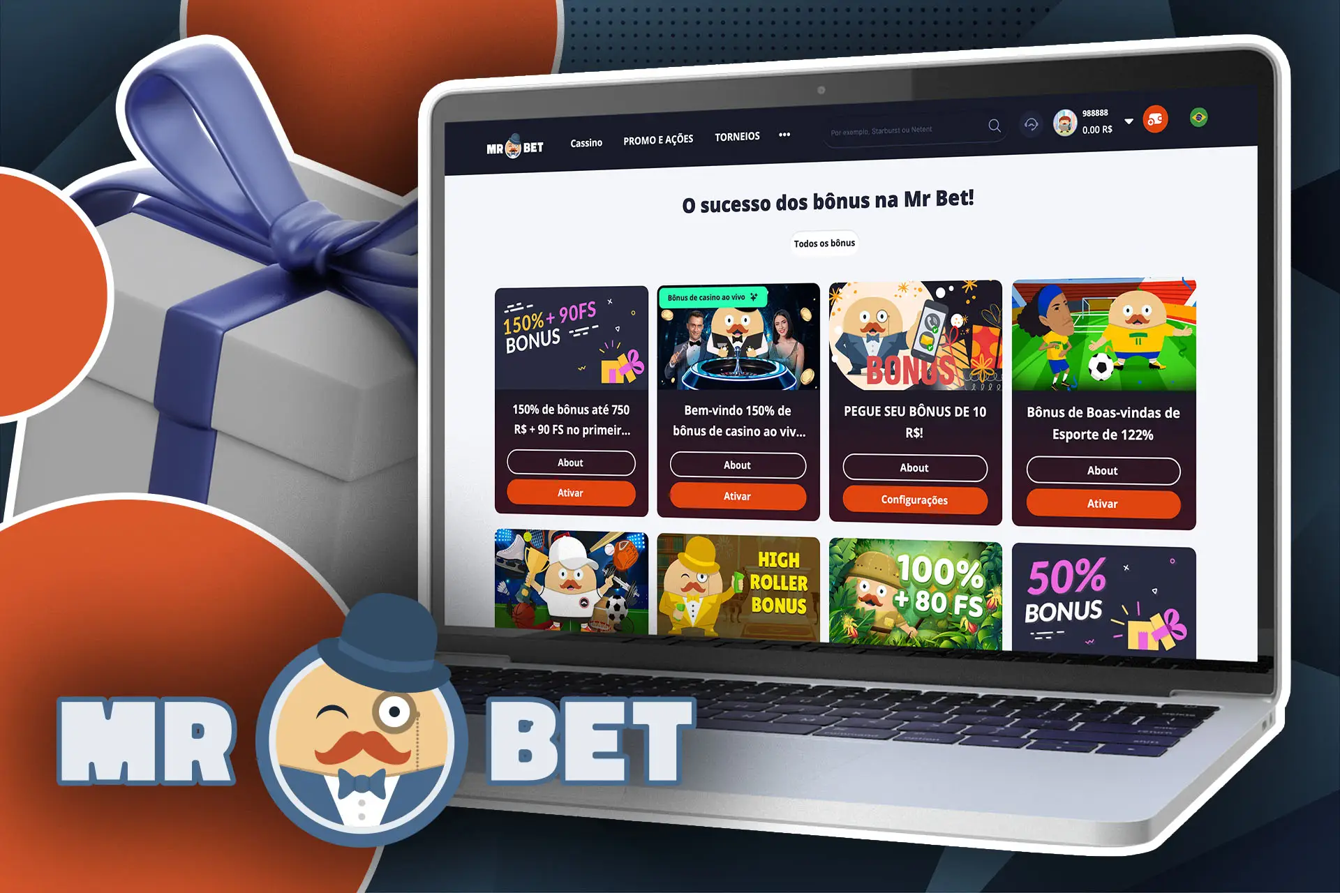 Registre-se no site da MRBET e receba um pacote de bônus de boas-vindas.