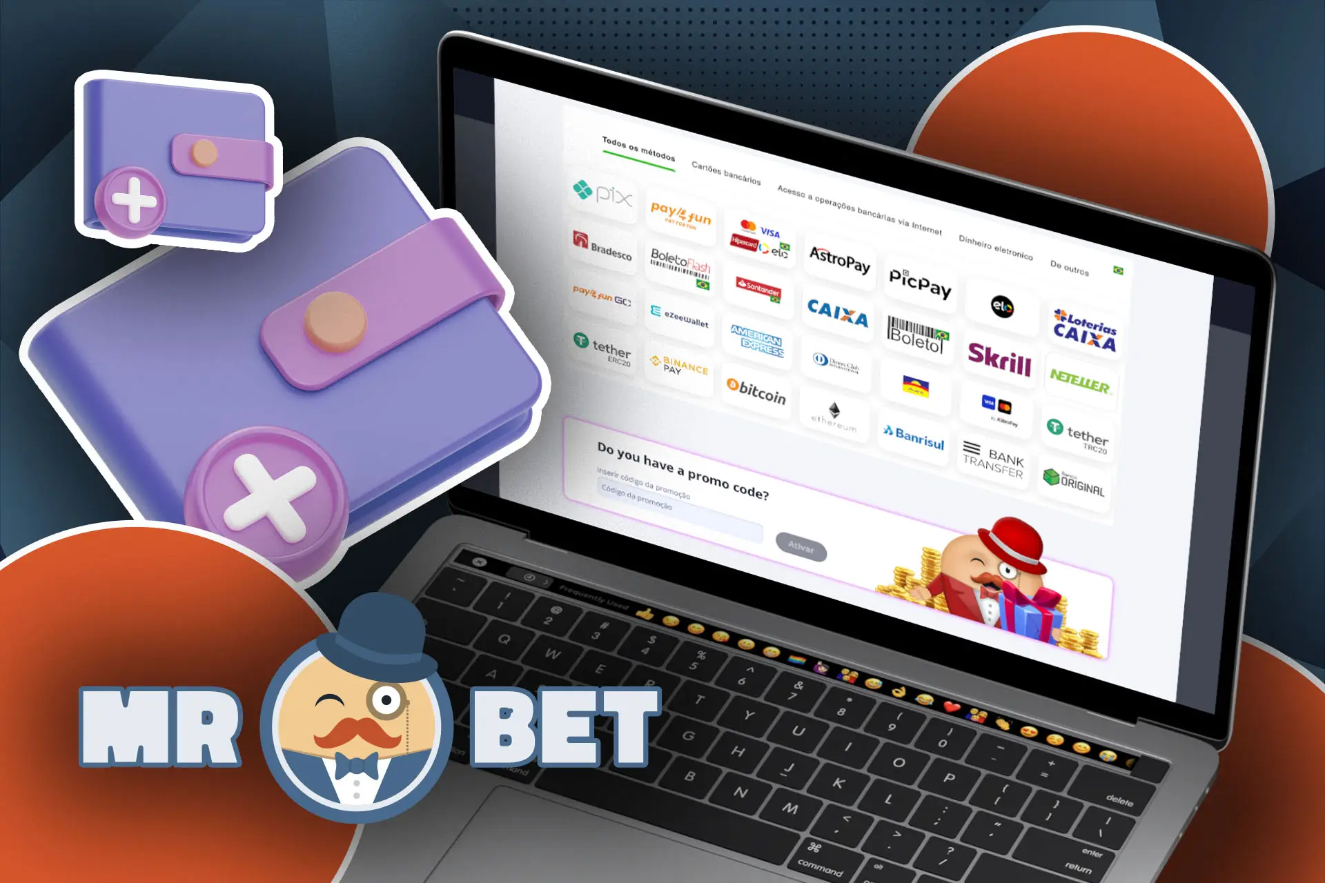 A MRBET oferece vários métodos de pagamento populares para as operações financeiras.